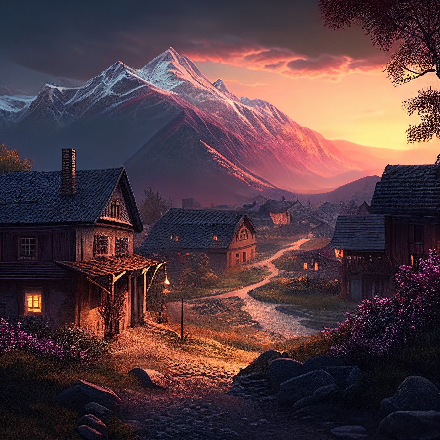 Village At Sunset