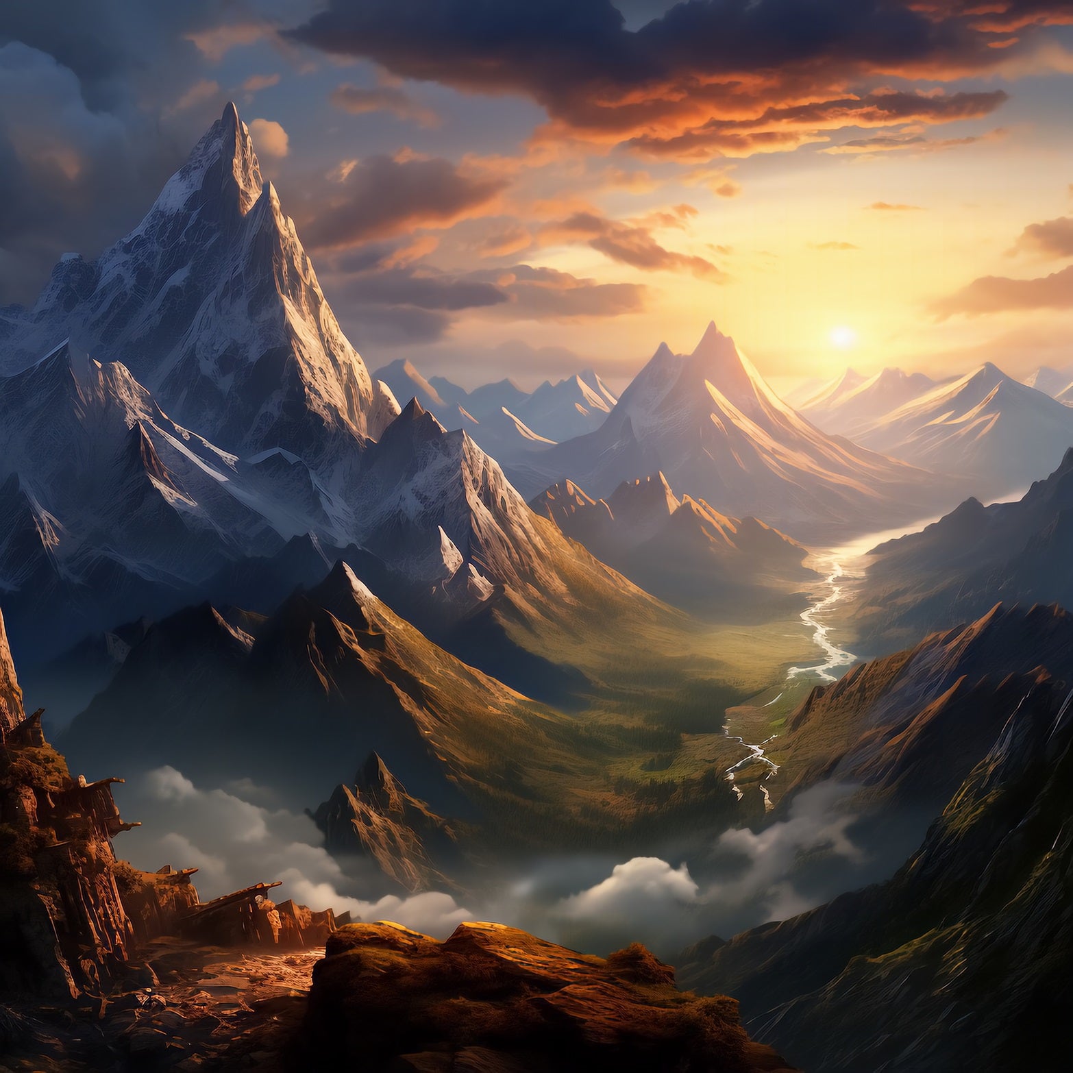 Mountains At Sunset